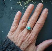 Load image into Gallery viewer, Turquoise Signet Ring size 7