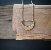 Load image into Gallery viewer, Crescent Moon Necklace~Brass + Sterling Silver