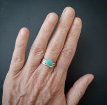 Load image into Gallery viewer, Turquoise Stacking Ring Set Size 7