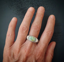 Load image into Gallery viewer, Turquoise Signet Ring 9.25