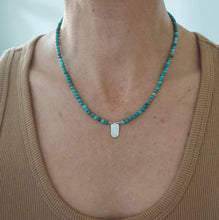 Load image into Gallery viewer, Turquoise Beaded Necklace w/Charm