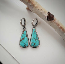 Load image into Gallery viewer, Turquoise Hoop Earrings