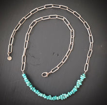 Load image into Gallery viewer, Turquoise Beads + Chain Necklace