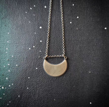 Load image into Gallery viewer, Brass and Sterling Crescent Moon Necklace