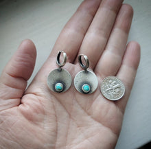 Load image into Gallery viewer, Turquoise Moon Hoops