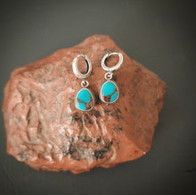 Load image into Gallery viewer, Bluebird Huggie Hoops
