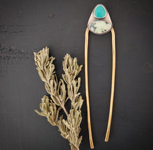 Load image into Gallery viewer, Double Stone Hair Fork