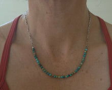 Load image into Gallery viewer, Turquoise Beads + Chain Necklace