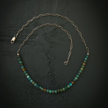 Load image into Gallery viewer, Turquoise Beads + Chain Necklace
