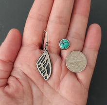 Load image into Gallery viewer, Wing + Turquoise Earrings