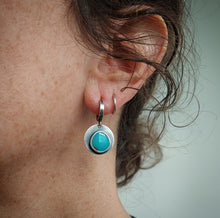 Load image into Gallery viewer, Turquoise Moon Hoops