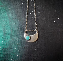 Load image into Gallery viewer, Turquoise Crescent Moon Necklace
