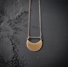 Load image into Gallery viewer, Sterling Silver + Brass Crescent Moon Necklace
