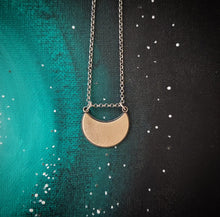 Load image into Gallery viewer, Crescent Moon Necklace~Brass + Sterling Silver