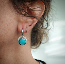 Load image into Gallery viewer, Turquoise Moon Hoops