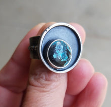 Load image into Gallery viewer, Blue Moon Turquoise Moonshadow Ring