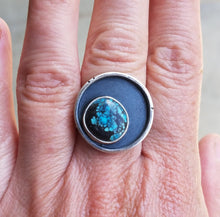 Load image into Gallery viewer, Blue Moon Turquoise Moonshadow Ring