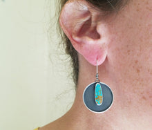 Load image into Gallery viewer, Sunshine~Moonshine Kingman Turquoise Earrings no.2
