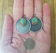 Load image into Gallery viewer, Sunshine~Moonshine Kingman Turquoise Earrings no.1