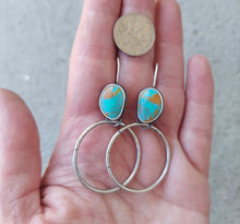 Load image into Gallery viewer, Kingman Turquoise Hoops