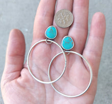 Load image into Gallery viewer, Kingman Turquoise Stud Hoops