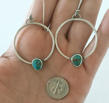 Load image into Gallery viewer, Kingman Turquoise Hoops