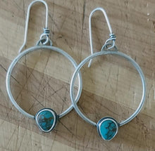 Load image into Gallery viewer, Kingman Turquoise Hoops