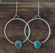 Load image into Gallery viewer, Kingman Turquoise Hoops