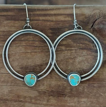 Load image into Gallery viewer, Kingman Turquoise Double Hoop no.2