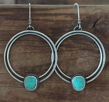 Load image into Gallery viewer, Kingman Turquoise Double Hoop no.1