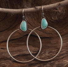 Load image into Gallery viewer, Kingman Turquoise Hoops