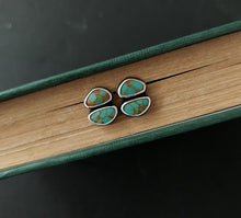 Load image into Gallery viewer, Double Turquoise Post Earrings