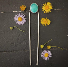 Load image into Gallery viewer, Turquoise Hair Fork no.1