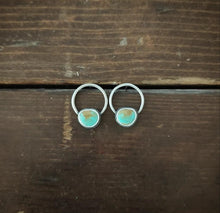 Load image into Gallery viewer, Turquoise Post Hoops no.2