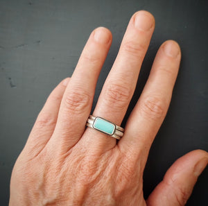 Turquoise Stacking Ring Set size  8.5