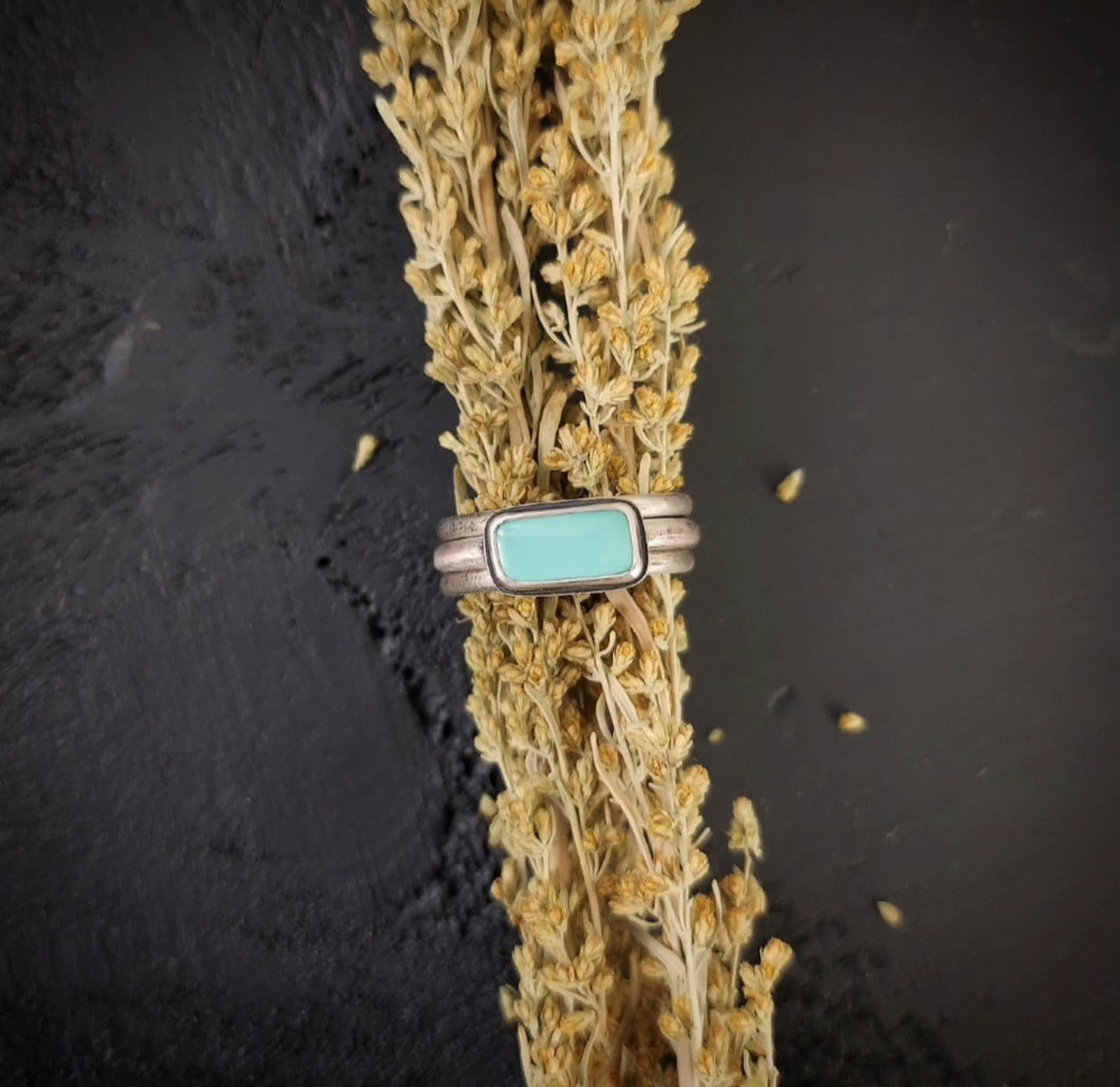 Turquoise Stacking Ring Set size  8.5