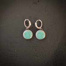 Load image into Gallery viewer, Turquoise Huggie Hoops
