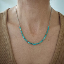 Load image into Gallery viewer, Turquoise Beads + Chain Necklace
