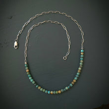Load image into Gallery viewer, Turquoise Beads + Chain Necklace
