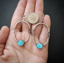 Load image into Gallery viewer, Turquoise Oval Hoops

