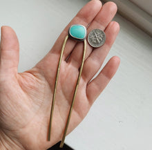 Load image into Gallery viewer, Turquoise Hair Fork
