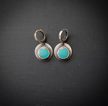 Load image into Gallery viewer, Turquoise Moon Hoops
