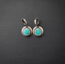 Load image into Gallery viewer, Turquoise Moon Hoops
