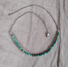 Load image into Gallery viewer, Turquoise Beads + Chain Necklace
