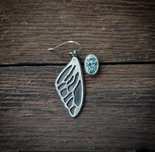 Load image into Gallery viewer, Wing + Turquoise Earrings
