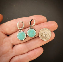 Load image into Gallery viewer, Turquoise Huggie Hoops
