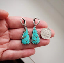 Load image into Gallery viewer, Turquoise Hoop Earrings
