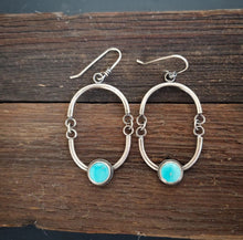 Load image into Gallery viewer, Turquoise Oval Hoops
