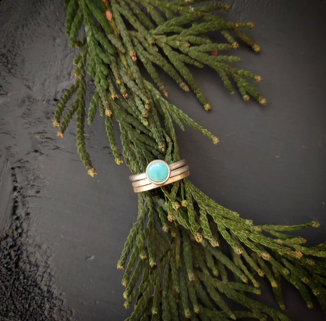 Turquoise Stacking Ring Set Size 8