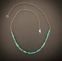 Load image into Gallery viewer, Turquoise Beads + Chain Necklace
